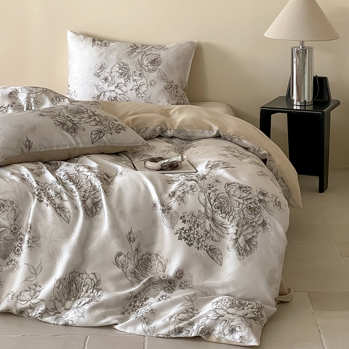 帛美家纺 2026新款60s奥地利兰精天丝四件套 沁香-咖