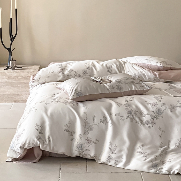 91家纺网 家纺一手货源 找家纺 帛美家纺 2026新款60s奥地利兰精天丝四件套 夕瑶-白玉