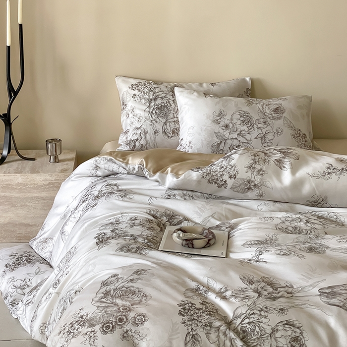 91家纺网 家纺一手货源 找家纺 帛美家纺 2026新款60s奥地利兰精天丝四件套 沁香-咖