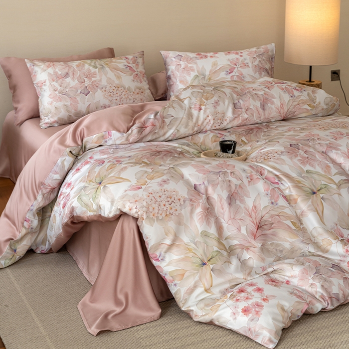 91家纺网 家纺一手货源 找家纺 帛美家纺 2026新款60s奥地利兰精天丝四件套 伊娜