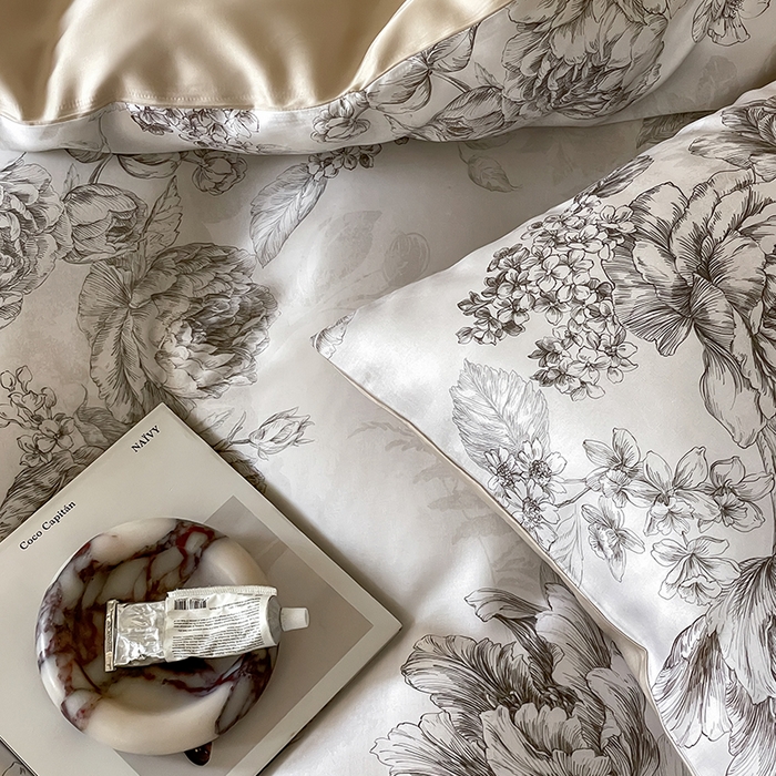 91家纺网 家纺一手货源 找家纺 帛美家纺 2026新款60s奥地利兰精天丝四件套 沁香-咖