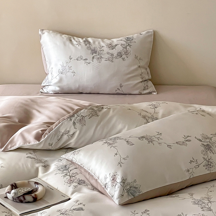 91家纺网 家纺一手货源 找家纺 帛美家纺 2026新款60s奥地利兰精天丝四件套 夕瑶-白玉