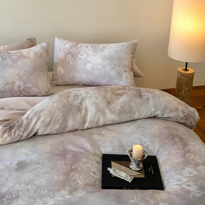 91家纺网 家纺一手货源 找家纺 帛美家纺 2026新款60s奥地利兰精天丝四件套 知槿-紫