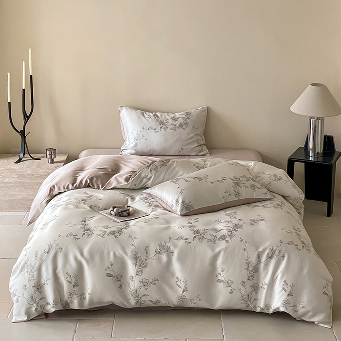 91家纺网 家纺一手货源 找家纺 帛美家纺 2026新款60s奥地利兰精天丝四件套 夕瑶-白玉