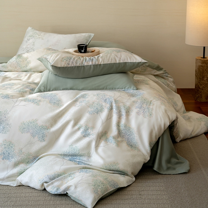 帛美家纺 2026新款60s奥地利兰精天丝四件套 如愿-绿