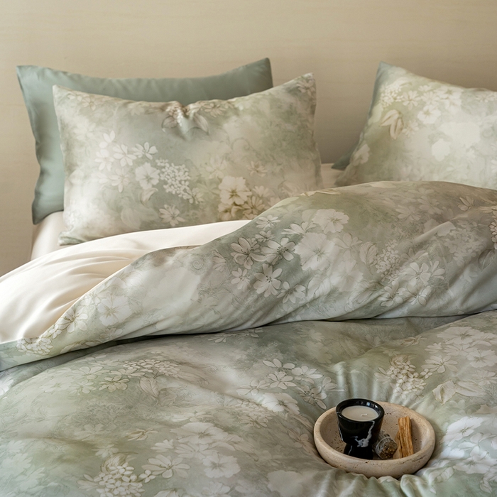 91家纺网 家纺一手货源 找家纺 帛美家纺 2026新款60s奥地利兰精天丝四件套 知槿-绿