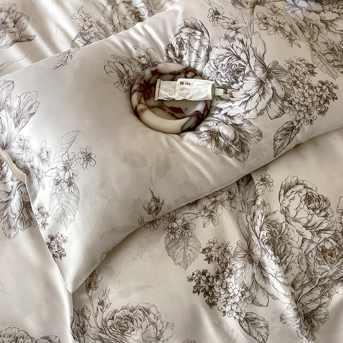 91家纺网 家纺一手货源 找家纺 帛美家纺 2026新款60s奥地利兰精天丝四件套 沁香-咖