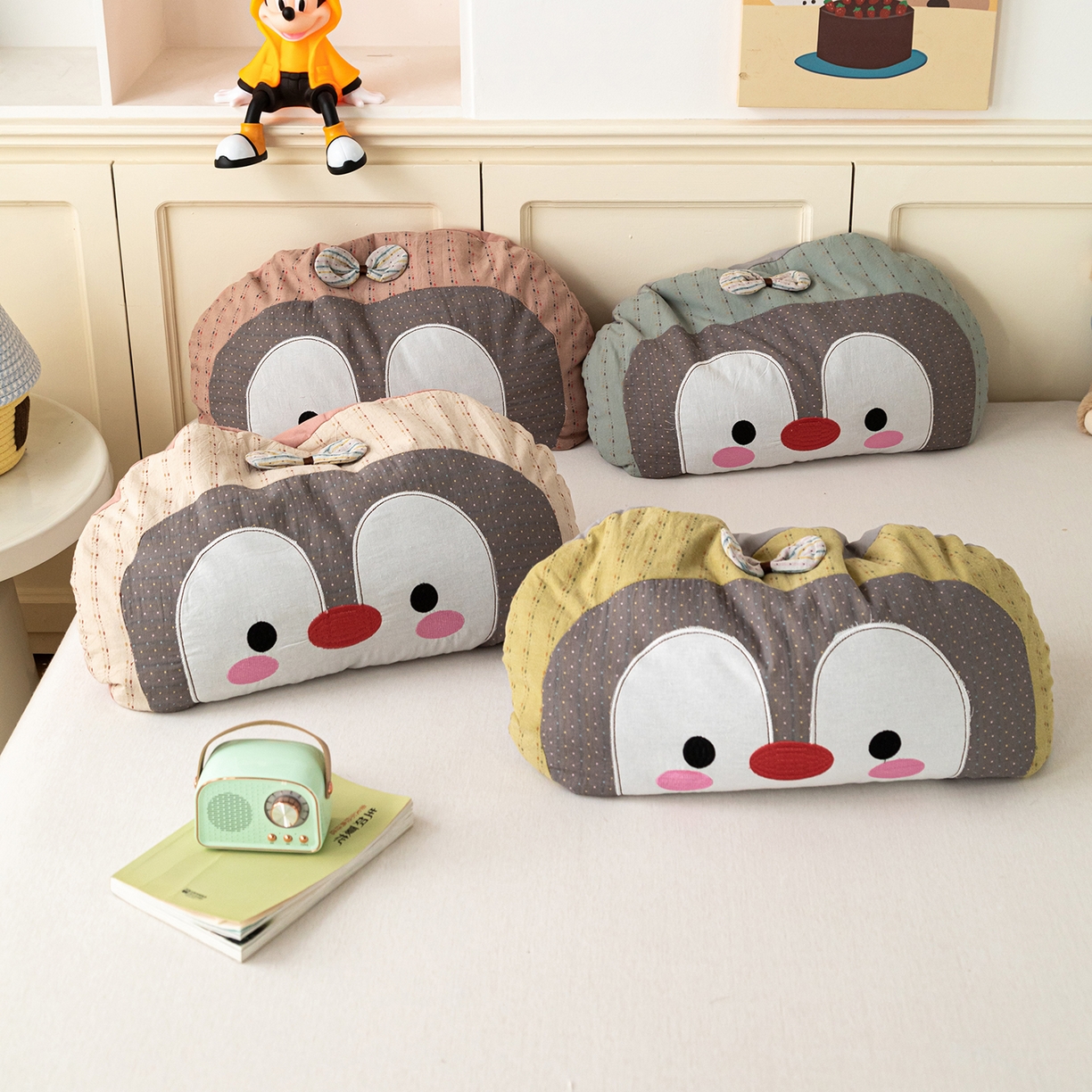 91家纺网 家纺一手货源 找家纺 （总）卓昌枕芯 2026新款全棉卡通小企鹅荞麦枕可拆洗枕头枕芯