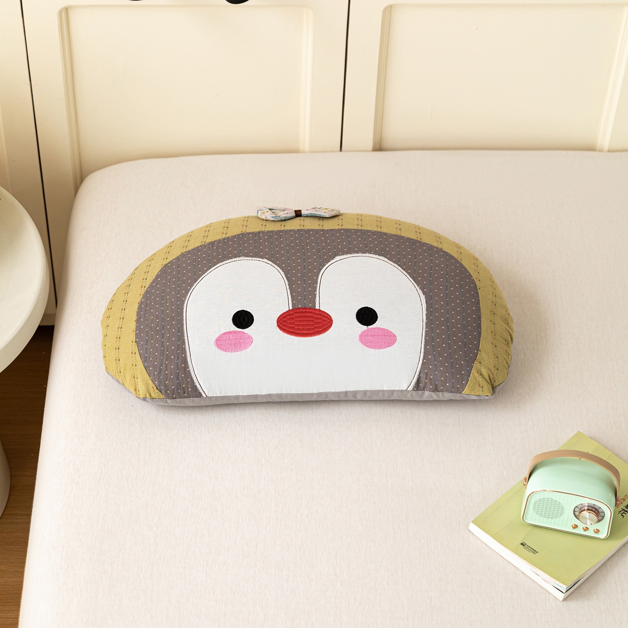 91家纺网 家纺一手货源 找家纺 （总）卓昌枕芯 2026新款全棉卡通小企鹅荞麦枕可拆洗枕头枕芯