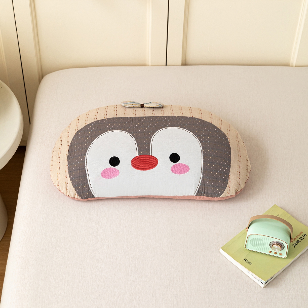 91家纺网 家纺一手货源 找家纺 （总）卓昌枕芯 2026新款全棉卡通小企鹅荞麦枕可拆洗枕头枕芯