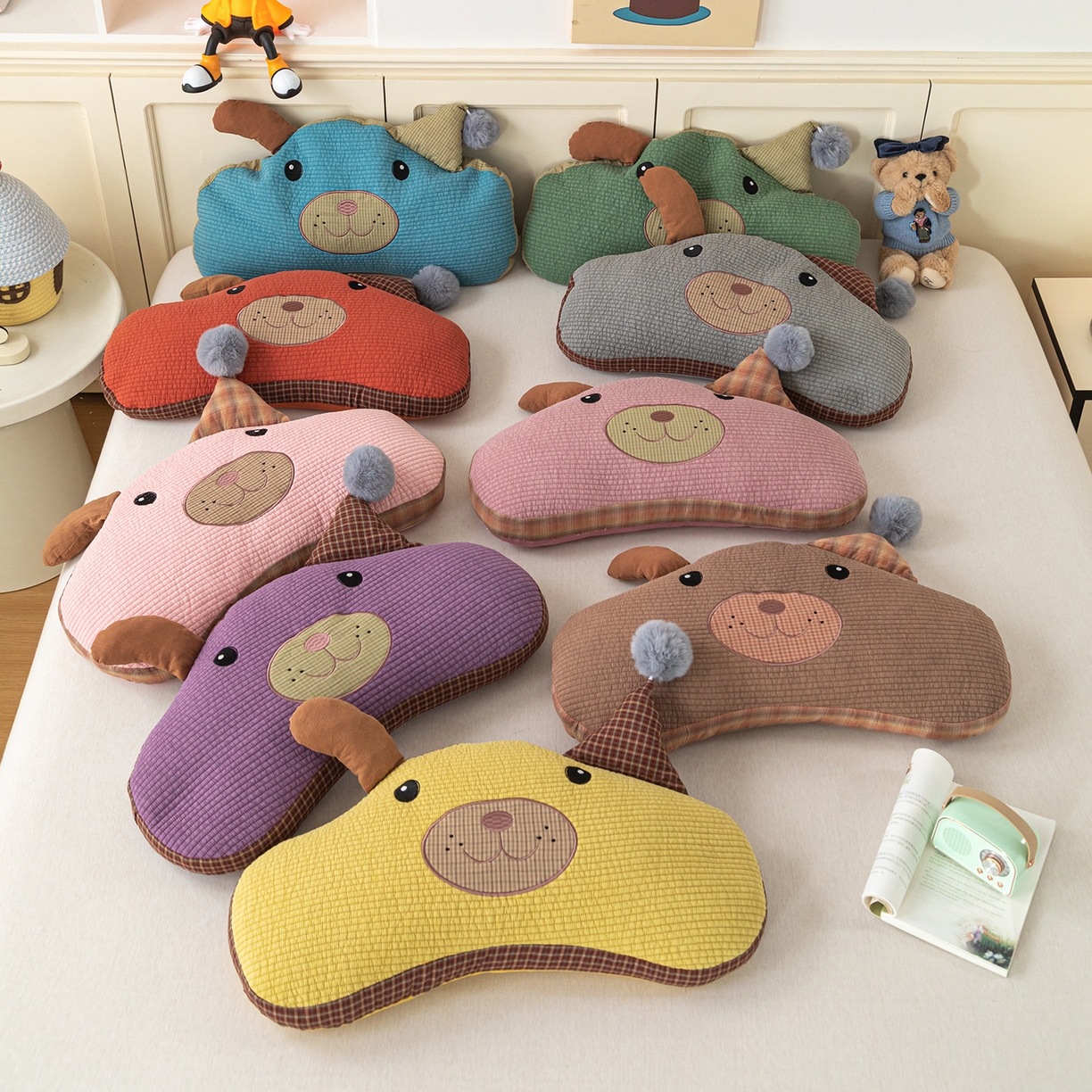 91家纺网 家纺一手货源 找家纺 （总）卓昌枕芯 2026新款全棉圣诞熊卡通荞麦枕可拆洗枕芯枕头