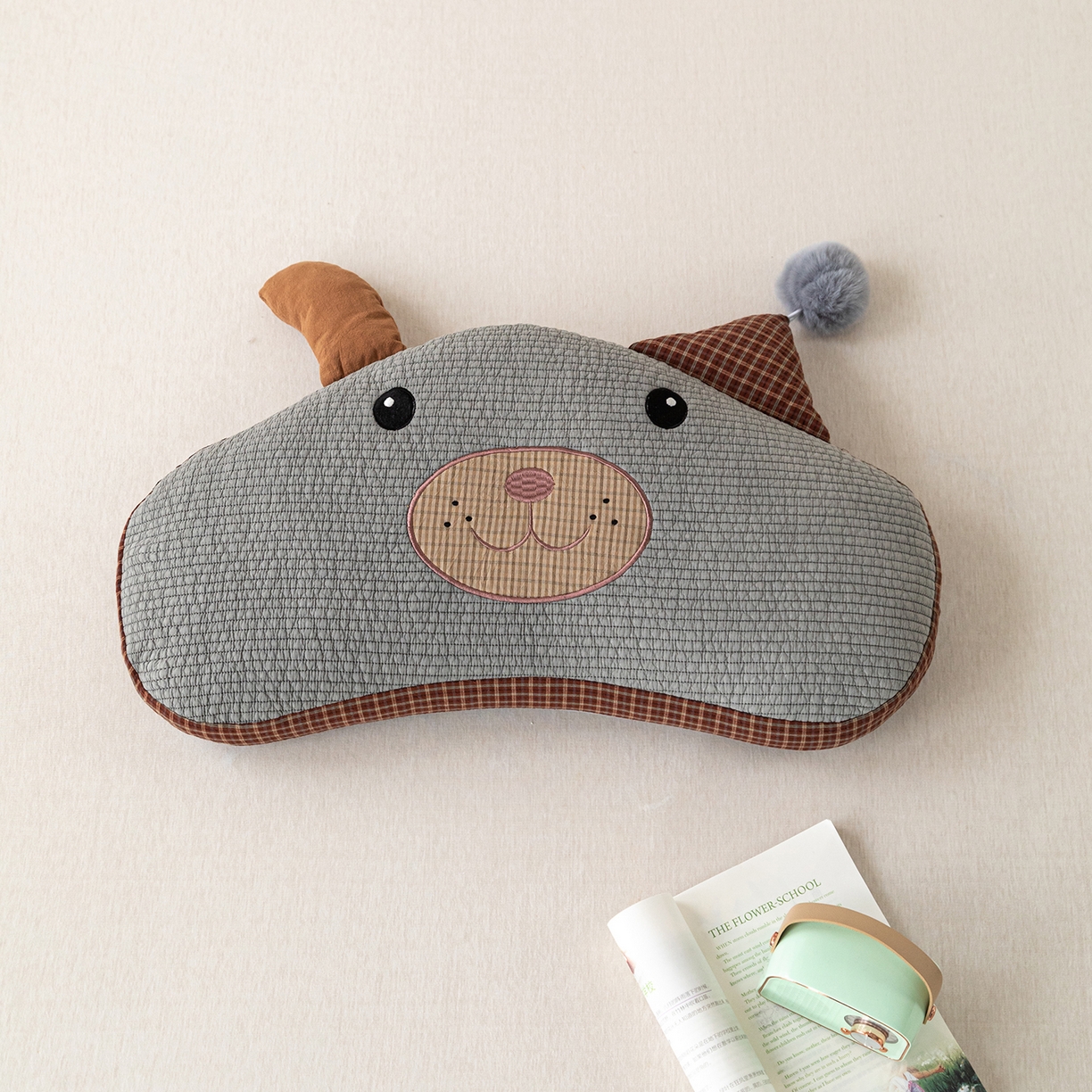 91家纺网 家纺一手货源 找家纺 （总）卓昌枕芯 2026新款全棉圣诞熊卡通荞麦枕可拆洗枕芯枕头