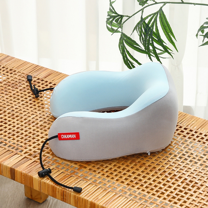 91家纺网 家纺一手货源 找家纺 天之悦家纺 2026新款双峰U型枕记忆棉开拆洗驼峰u型枕护颈枕 牛奶丝灰蓝色可拆洗