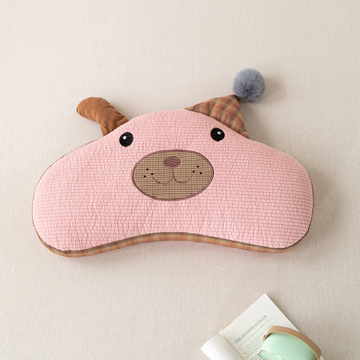 卓昌枕芯 2026新款全棉圣诞熊卡通荞麦枕可拆洗枕芯枕头 圣诞熊 -粉