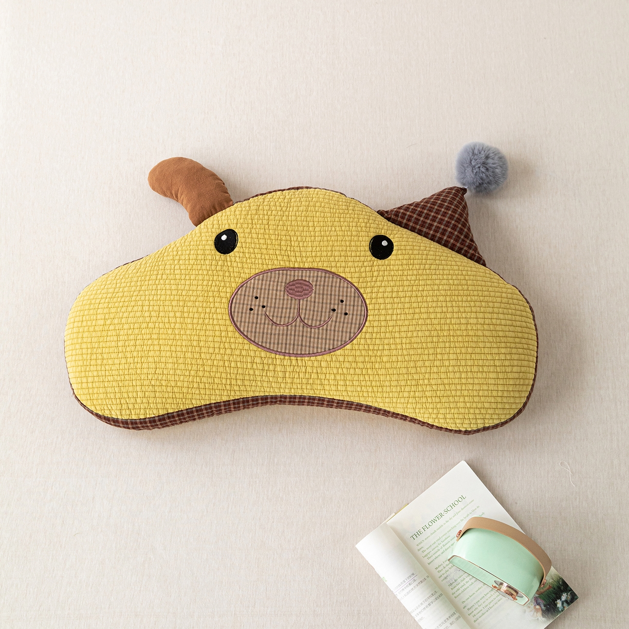 卓昌枕芯 2026新款全棉圣诞熊卡通荞麦枕可拆洗枕芯枕头 圣诞熊 -黄