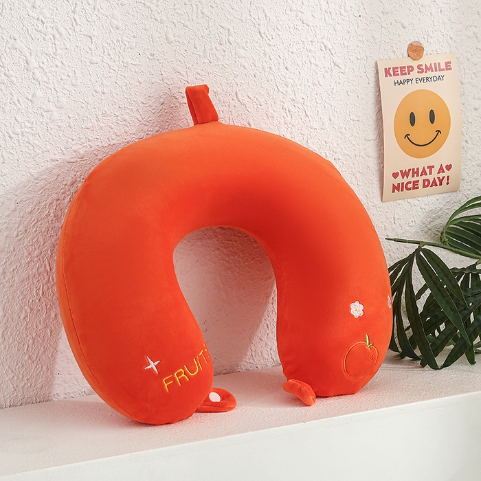 天之悦家纺 2026新款卡通U型枕记忆棉可拆洗护颈枕趴趴枕 小苹果 记忆棉可拆洗