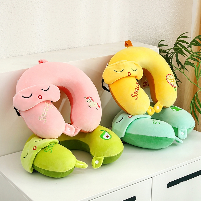 91家纺网 家纺一手货源 找家纺 （总）天之悦家纺 2026卡通U型枕带眼罩记忆棉可拆洗u型护颈枕趴趴枕