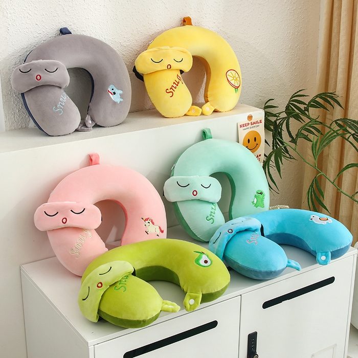 91家纺网 家纺一手货源 找家纺 天之悦家纺 2026卡通U型枕带眼罩记忆棉可拆洗u型护颈枕趴趴枕 组合图仅做展示不可下单