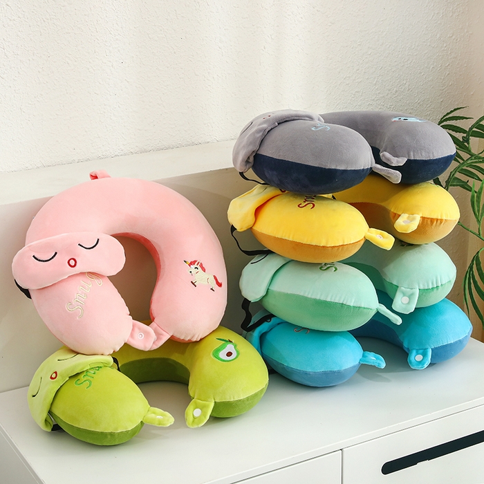 91家纺网 家纺一手货源 找家纺 （总）天之悦家纺 2026卡通U型枕带眼罩记忆棉可拆洗u型护颈枕趴趴枕