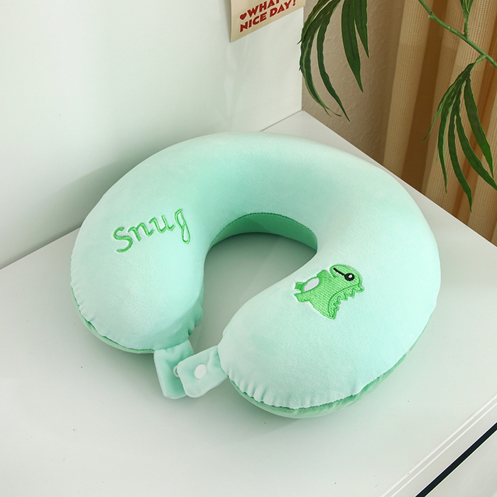 91家纺网 家纺一手货源 找家纺 天之悦家纺 2026卡通U型枕带眼罩记忆棉可拆洗u型护颈枕趴趴枕 恐龙U型枕+眼罩