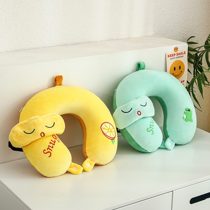 91家纺网 家纺一手货源 找家纺 天之悦家纺 2026卡通U型枕带眼罩记忆棉可拆洗u型护颈枕趴趴枕 组合图仅做展示不可下单