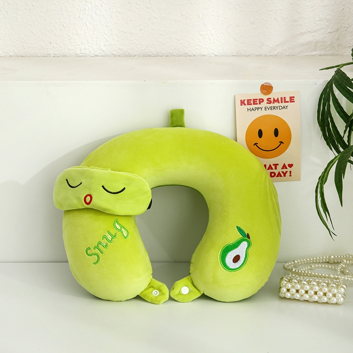 天之悦家纺 2026卡通U型枕带眼罩记忆棉可拆洗u型护颈枕趴趴枕 鸭梨U型枕+眼罩