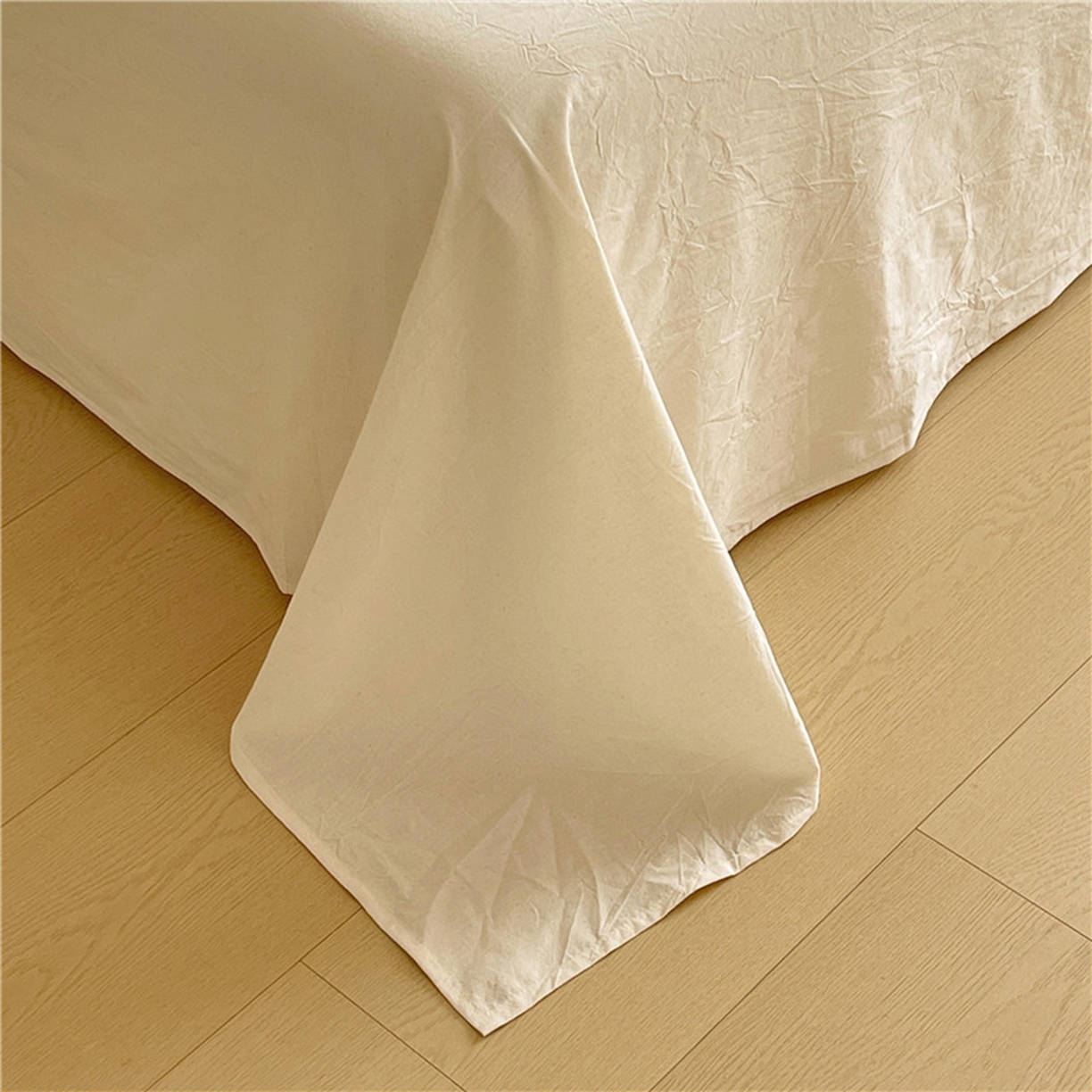 91家纺网 家纺一手货源 找家纺 琪格格纺织 2026新款A类棉麻亚麻侘寂风条纹提花四件套-平行线系列 平行线 粉条