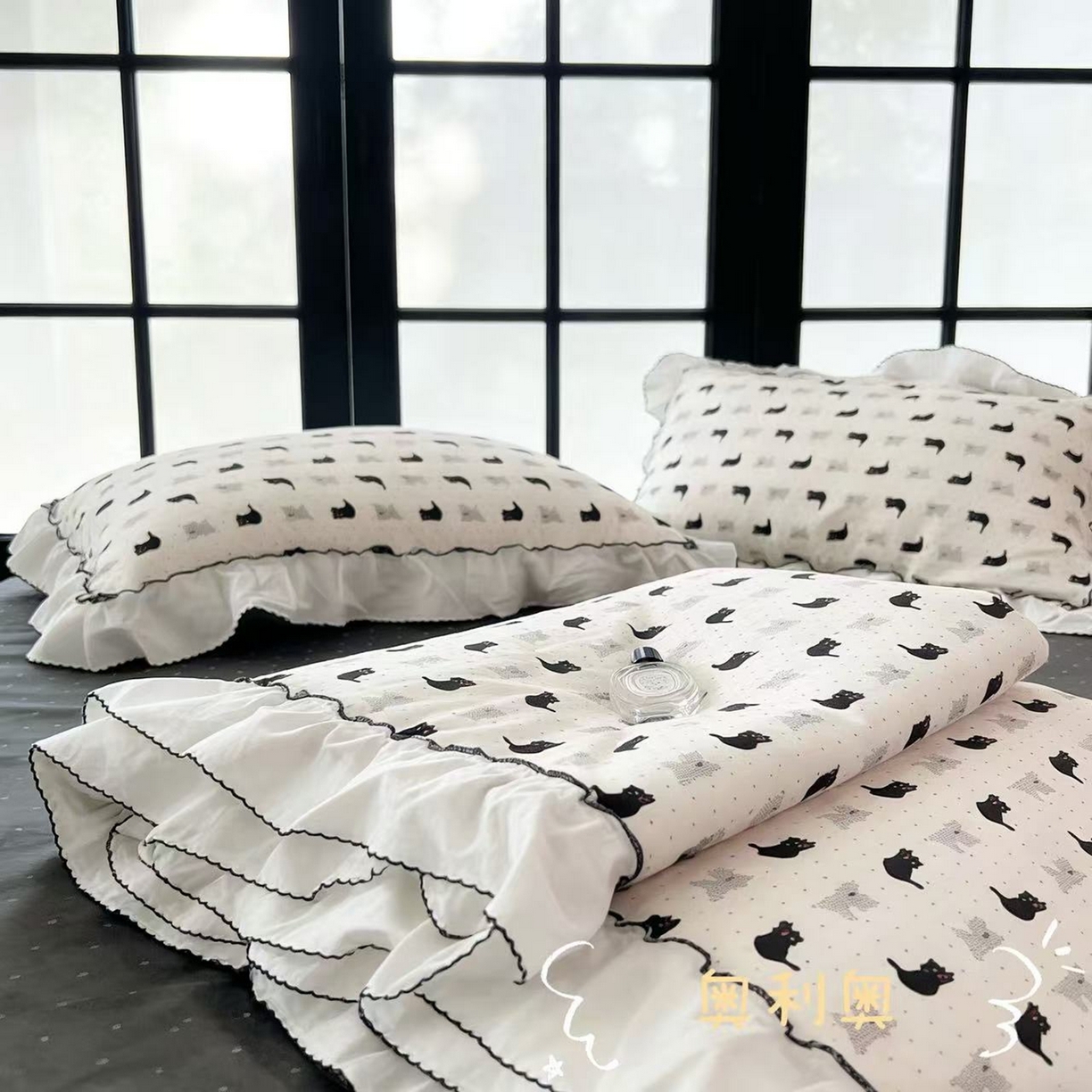 91家纺网 家纺一手货源 找家纺 （总）荣轩家居 2026新款韩式月芽款大花边全棉双层纱夏被夏凉被空调被