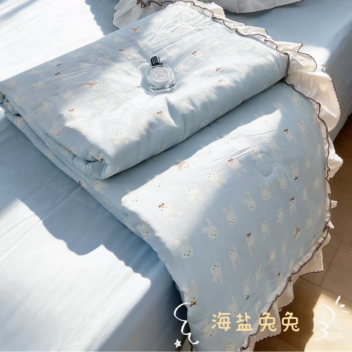 91家纺网 家纺一手货源 找家纺 （总）荣轩家居 2026新款韩式月芽款大花边全棉双层纱夏被夏凉被空调被