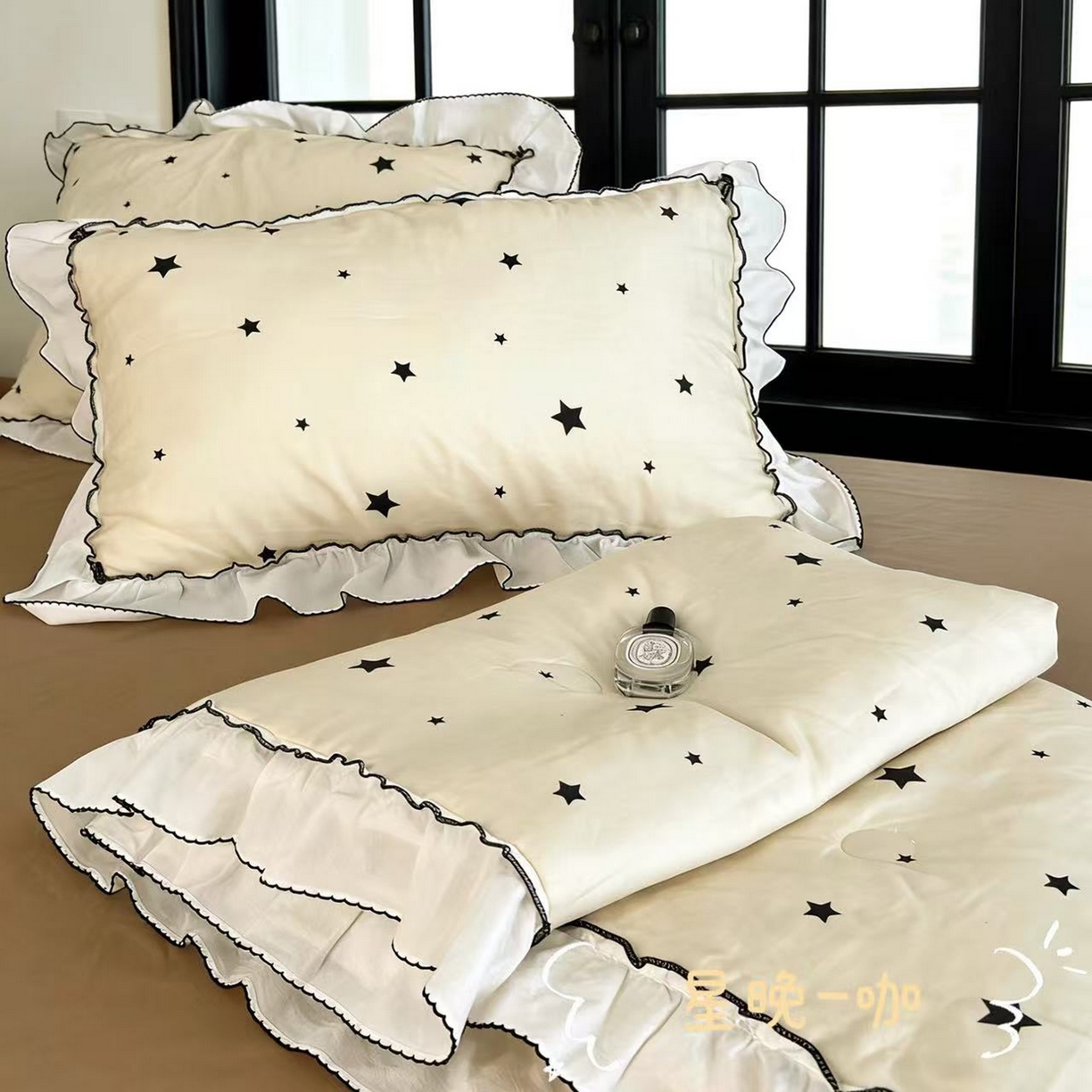 91家纺网 家纺一手货源 找家纺 （总）荣轩家居 2026新款韩式月芽款大花边全棉双层纱夏被夏凉被空调被