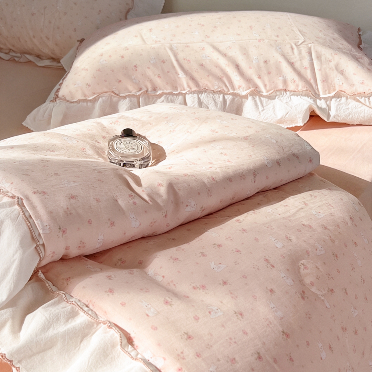 91家纺网 家纺一手货源 找家纺 荣轩家居 2026新款韩式月芽款大花边全棉双层纱夏被夏凉被空调被 絮语