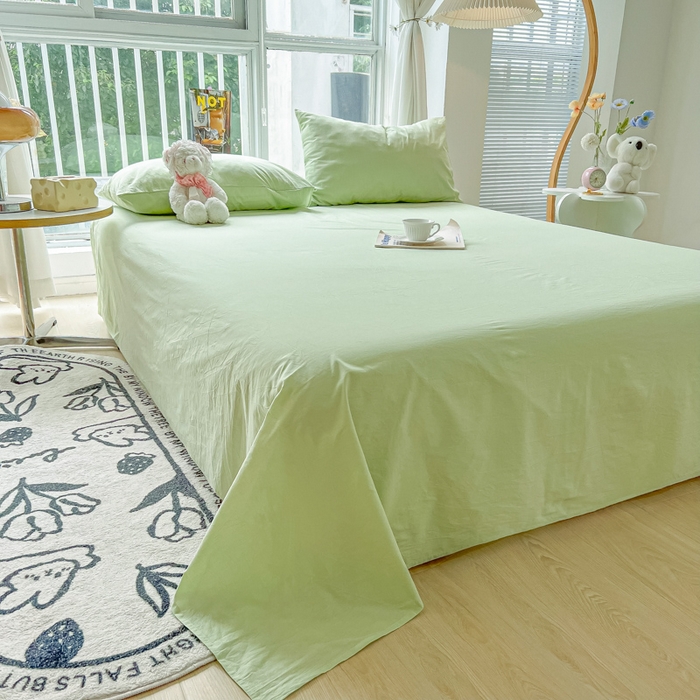 91家纺网 家纺一手货源 找家纺 （总）爱彼家纺 2026新款夏季新款纯色磨毛亲肤柔软单床单床单三件套