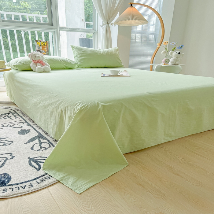 91家纺网 家纺一手货源 找家纺 （总）爱彼家纺 2026新款夏季新款纯色磨毛亲肤柔软单床单床单三件套