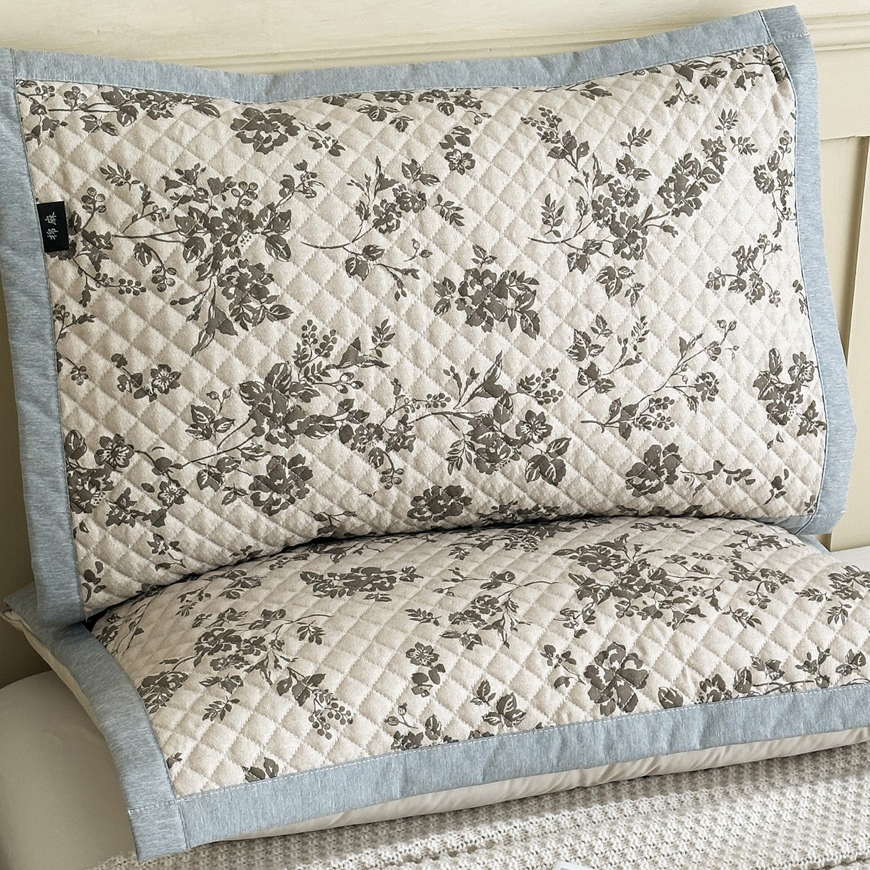 凌云家纺 2026新款复古棉麻老粗布夹棉枕巾 暗香