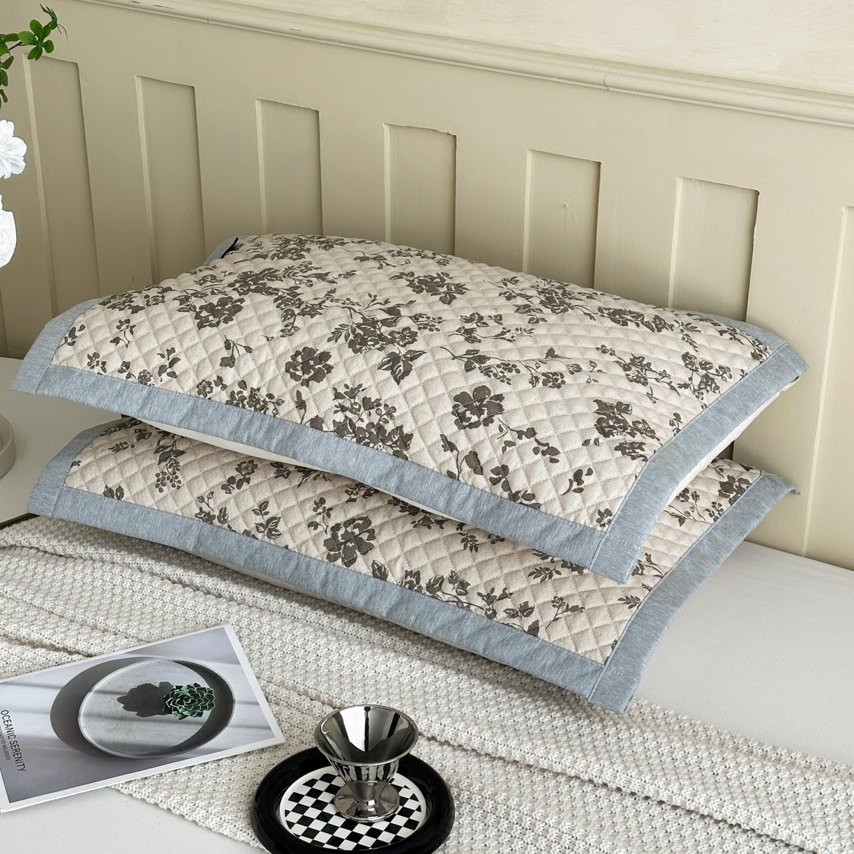 91家纺网 家纺一手货源 找家纺 凌云家纺 2026新款复古棉麻老粗布夹棉枕巾 暗香