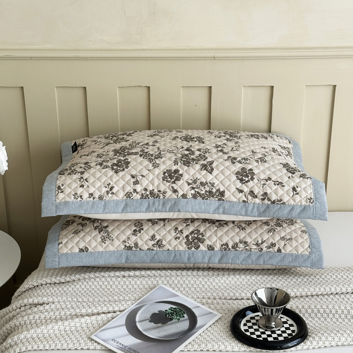 91家纺网 家纺一手货源 找家纺 凌云家纺 2026新款复古棉麻老粗布夹棉枕巾 暗香