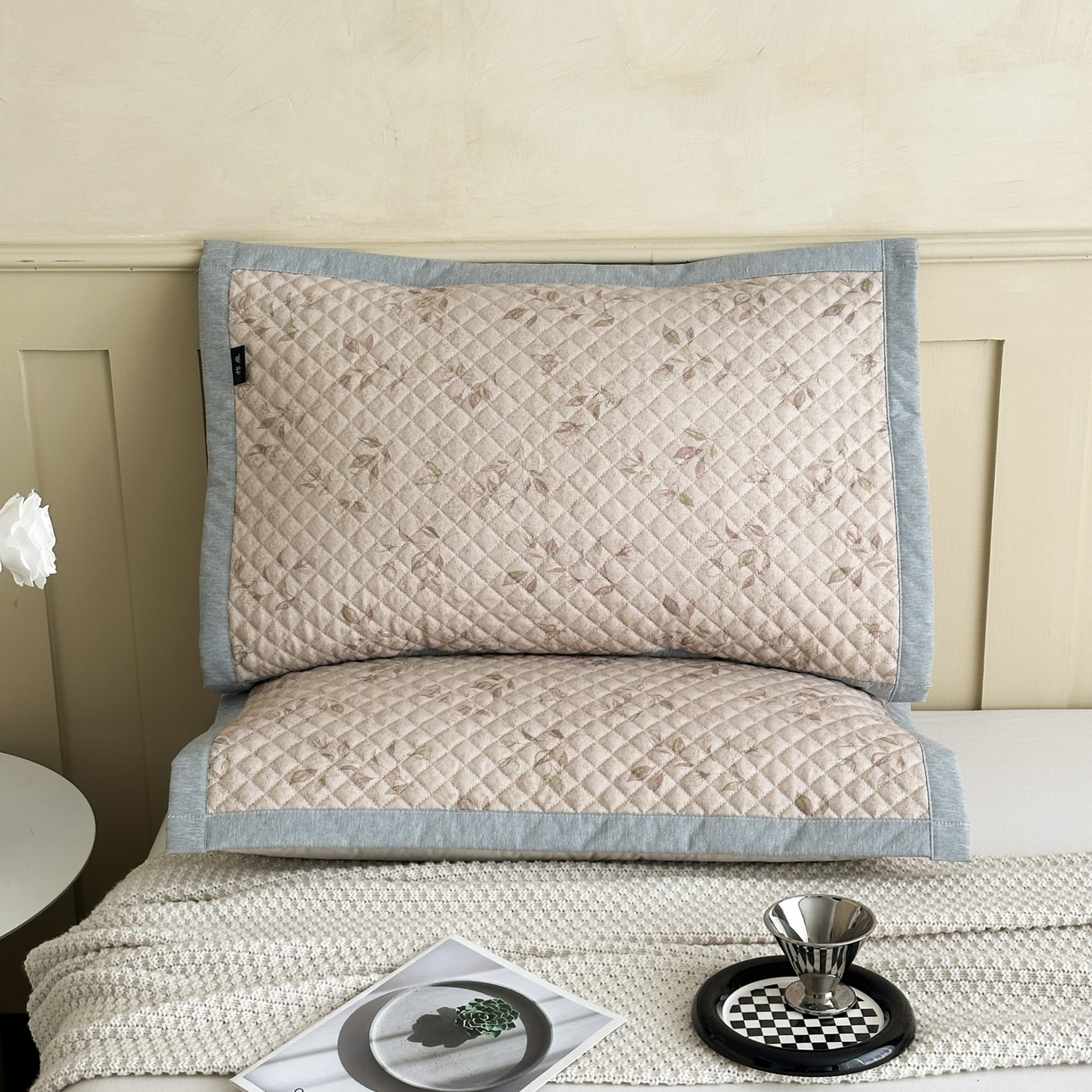 91家纺网 家纺一手货源 找家纺 凌云家纺 2026新款复古棉麻老粗布夹棉枕巾 花蝶