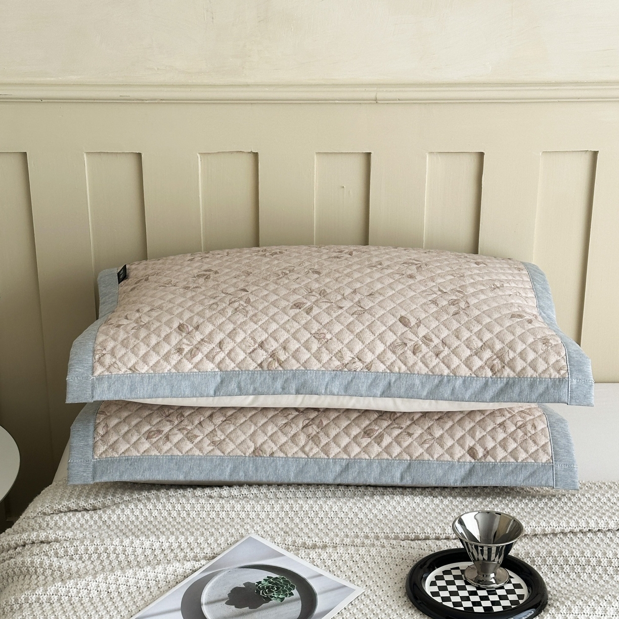 91家纺网 家纺一手货源 找家纺 凌云家纺 2026新款复古棉麻老粗布夹棉枕巾 花蝶