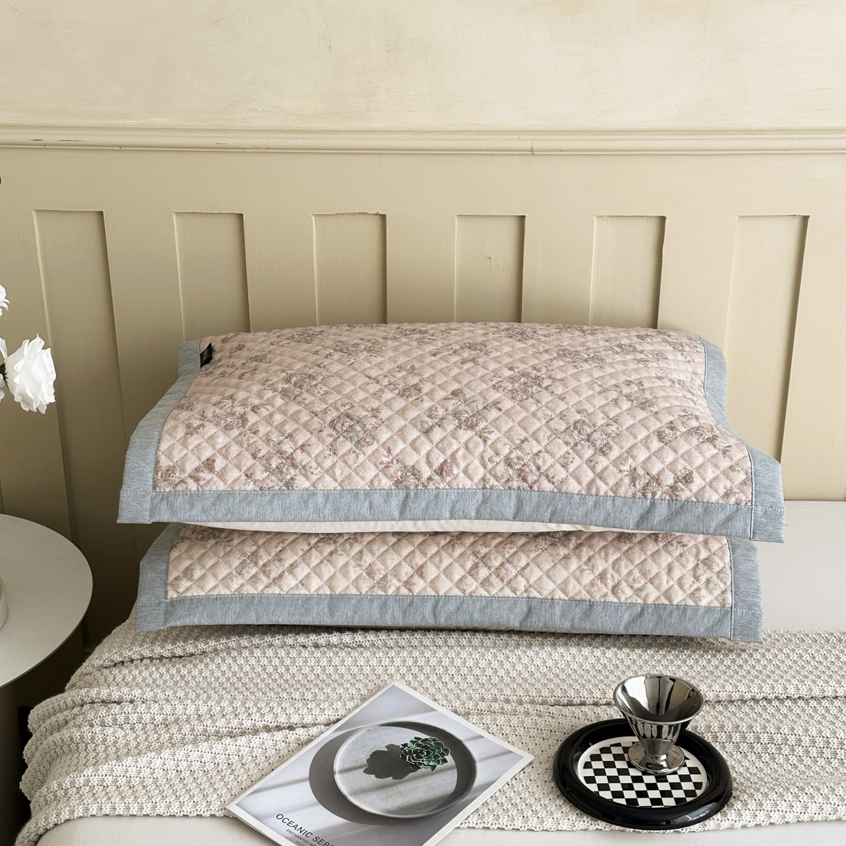 91家纺网 家纺一手货源 找家纺 凌云家纺 2026新款复古棉麻老粗布夹棉枕巾 曼塔玫瑰