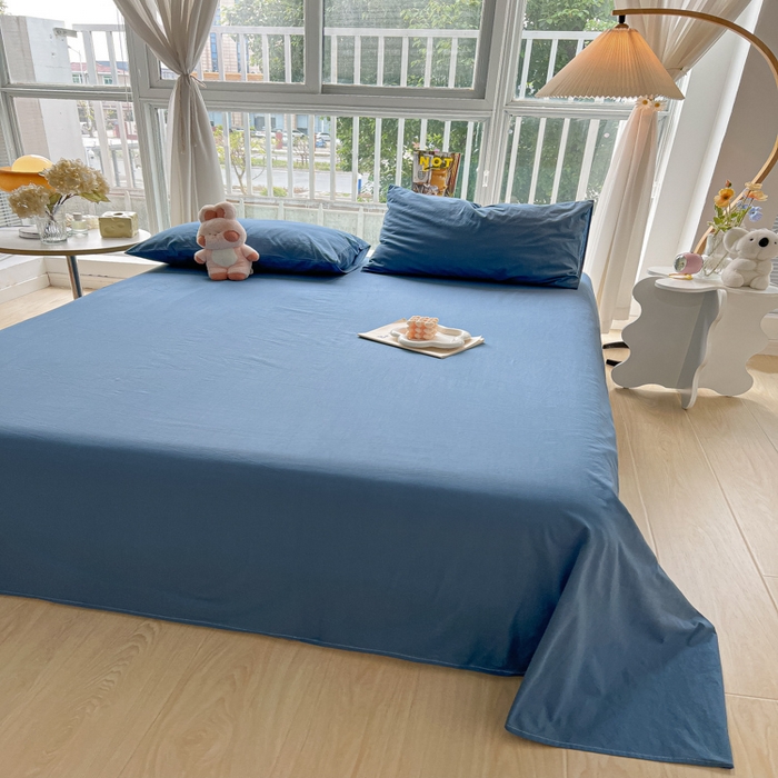 91家纺网 家纺一手货源 找家纺 爱彼家纺 2026新款夏季新款纯色磨毛亲肤柔软单床单床单三件套 纯色-宝兰