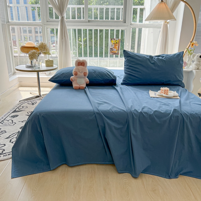 91家纺网 家纺一手货源 找家纺 爱彼家纺 2026新款夏季新款纯色磨毛亲肤柔软单床单床单三件套 纯色-宝兰