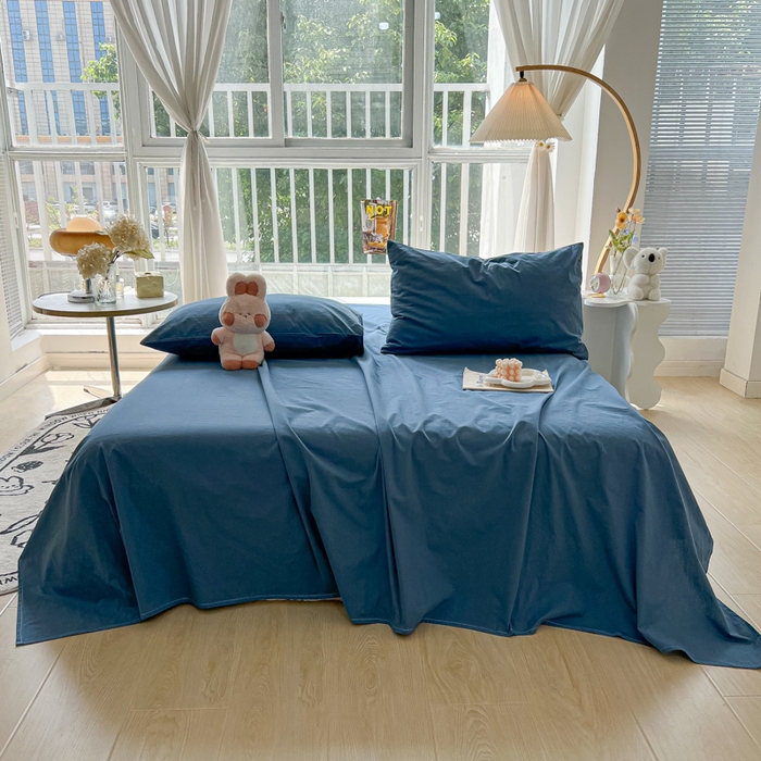 91家纺网 家纺一手货源 找家纺 爱彼家纺 2026新款夏季新款纯色磨毛亲肤柔软单床单床单三件套 纯色-宝兰