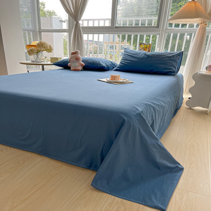 91家纺网 家纺一手货源 找家纺 爱彼家纺 2026新款夏季新款纯色磨毛亲肤柔软单床单床单三件套 纯色-宝兰