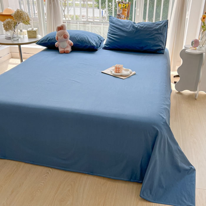 91家纺网 家纺一手货源 找家纺 爱彼家纺 2026新款夏季新款纯色磨毛亲肤柔软单床单床单三件套 纯色-宝兰