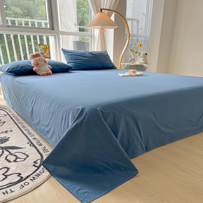 91家纺网 家纺一手货源 找家纺 爱彼家纺 2026新款夏季新款纯色磨毛亲肤柔软单床单床单三件套 纯色-宝兰