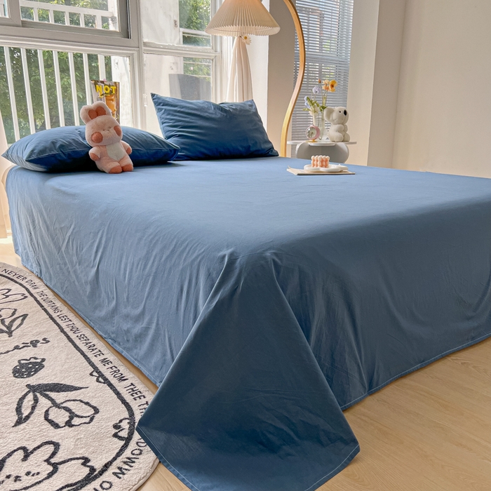 91家纺网 家纺一手货源 找家纺 爱彼家纺 2026新款夏季新款纯色磨毛亲肤柔软单床单床单三件套 纯色-宝兰