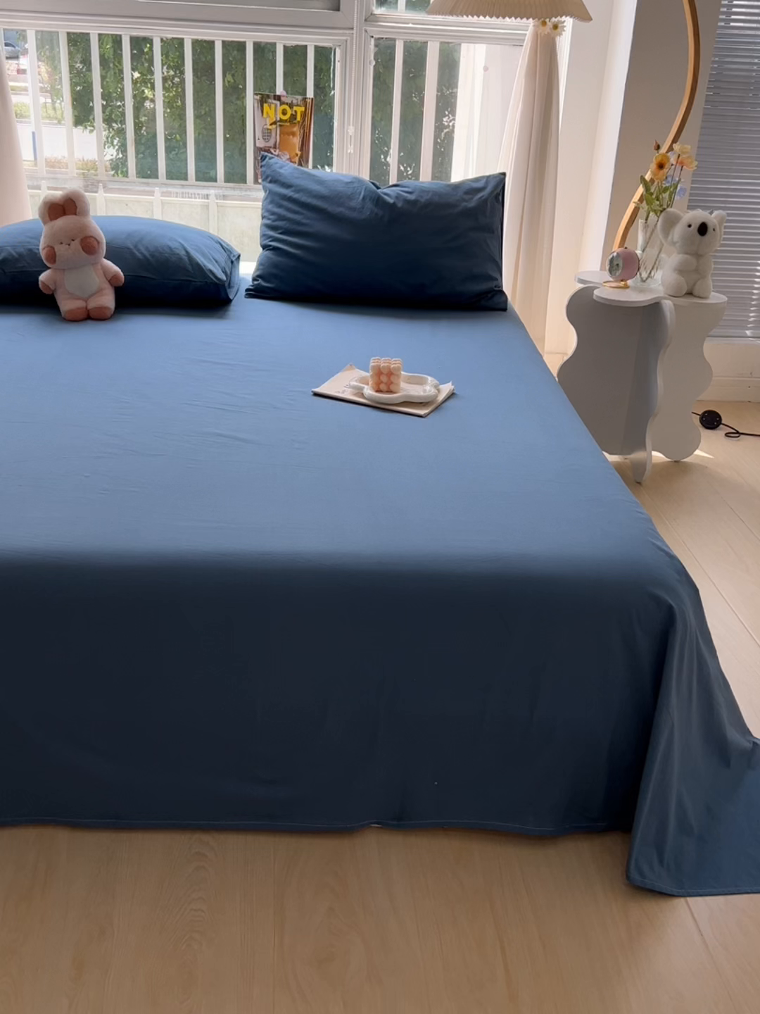 91家纺网 家纺一手货源 找家纺 爱彼家纺 2026新款夏季新款纯色磨毛亲肤柔软单床单床单三件套 纯色-宝兰