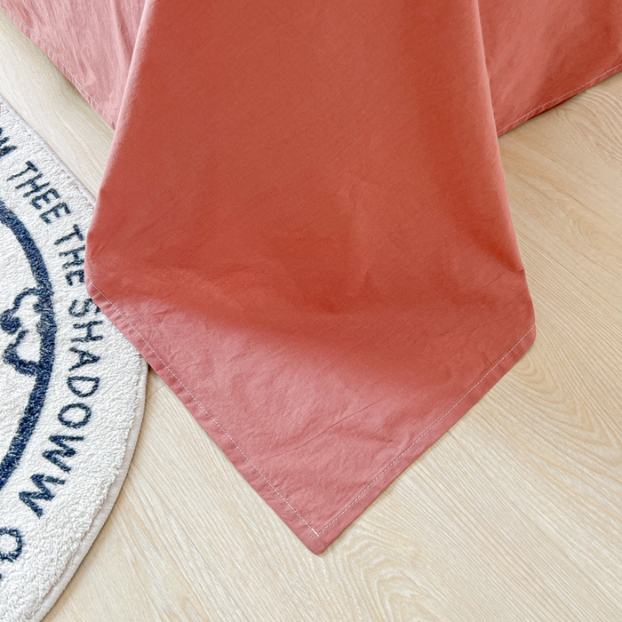 91家纺网 家纺一手货源 找家纺 爱彼家纺 2026新款夏季新款纯色磨毛亲肤柔软单床单床单三件套 纯色-豆沙