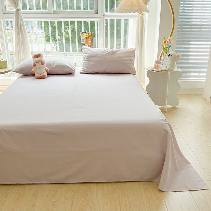 91家纺网 家纺一手货源 找家纺 爱彼家纺 2026新款夏季新款纯色磨毛亲肤柔软单床单床单三件套 纯色-粉咖