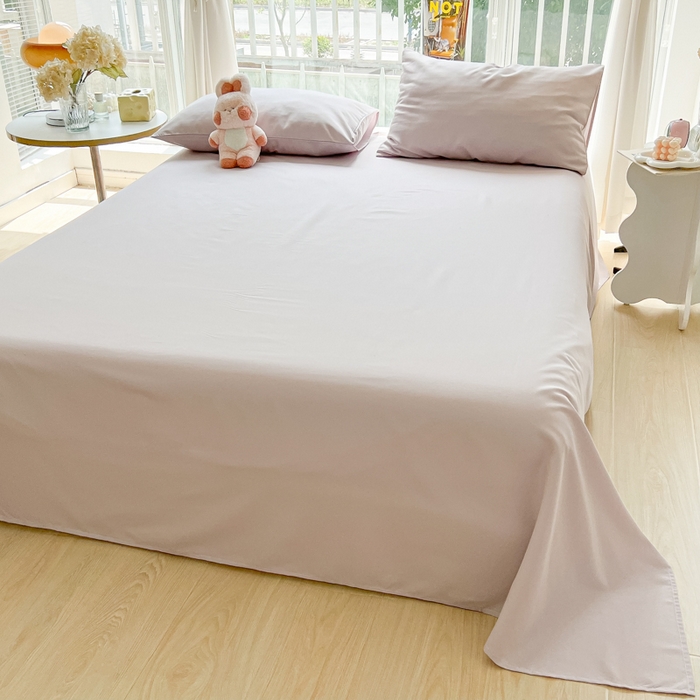 91家纺网 家纺一手货源 找家纺 爱彼家纺 2026新款夏季新款纯色磨毛亲肤柔软单床单床单三件套 纯色-粉咖